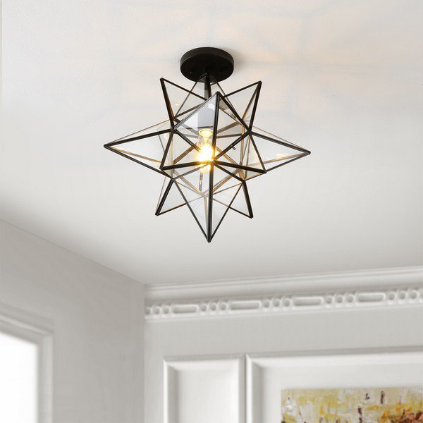 Safavieh Abrielle Flush Mount - Black | Ceiling Lamps | Modishstore