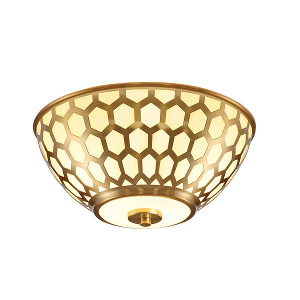 Safavieh Carlina Flush Mount - Brass Gold | Ceiling Lamps | Modishstore - 2