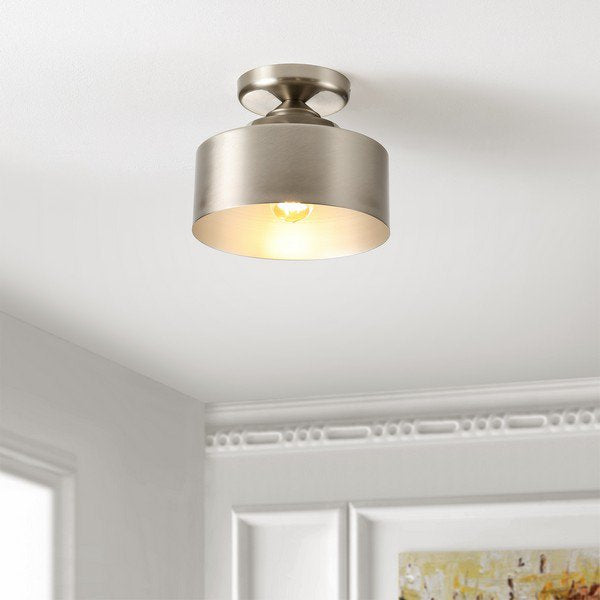 Safavieh Fenton Flush Mount - Brushed Nickel | Ceiling Lamps | Modishstore