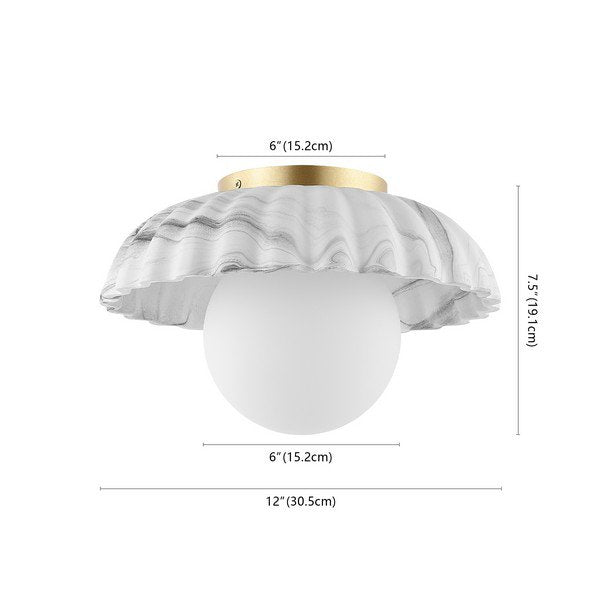 Safavieh Grima Flush Mount - White | Ceiling Lamps | Modishstore - 3