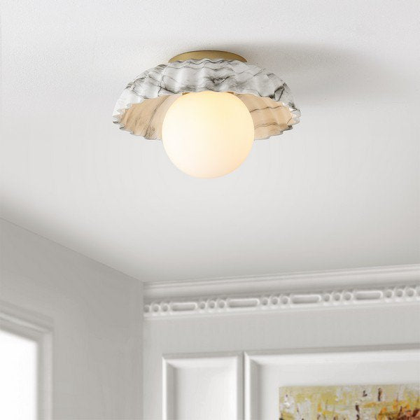 Safavieh Grima Flush Mount - White | Ceiling Lamps | Modishstore