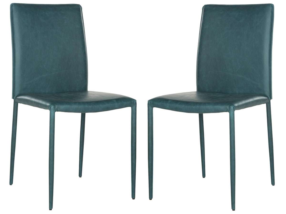 Safavieh Karna 19''H Dining Chair Set Of 2 - Antique Teal | Dining Chairs | Modishstore - 2