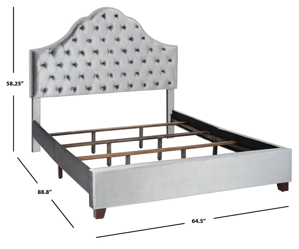 Safavieh Beckham Bed Queen Size - Light Grey | Beds | Modishstore - 2