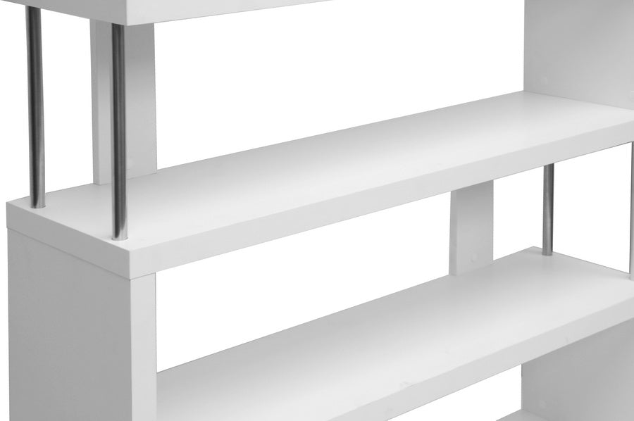 Baxton Studio Barnes White Three-Shelf Modern Bookcase | Bookcases | Modishstore - 2