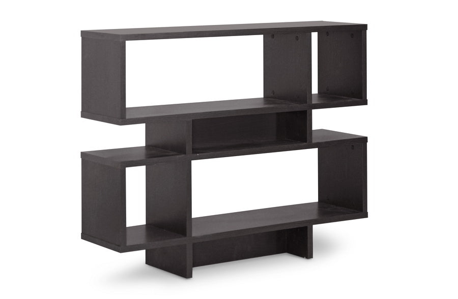 Baxton Studio Cassidy 4 Level Dark Brown Modern Bookshelf Dark