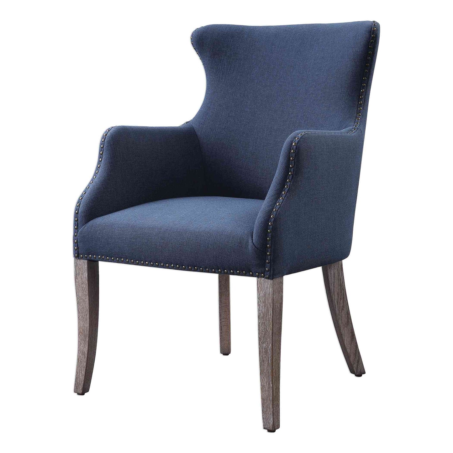 Uttermost Yareena Blue Wing Chair | Accent Chairs | Modishstore - 6
