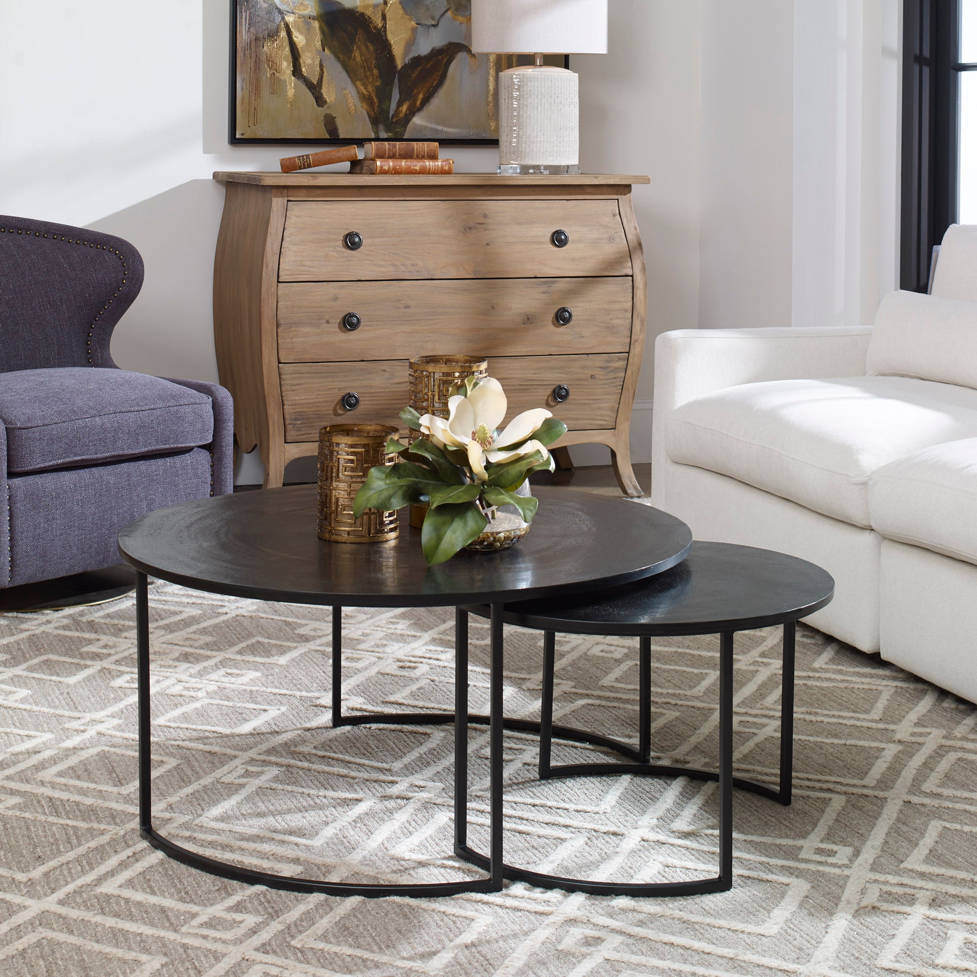 Uttermost Barnette Modern Nesting Coffee Tables S/2 | Modishstore | Coffee Tables