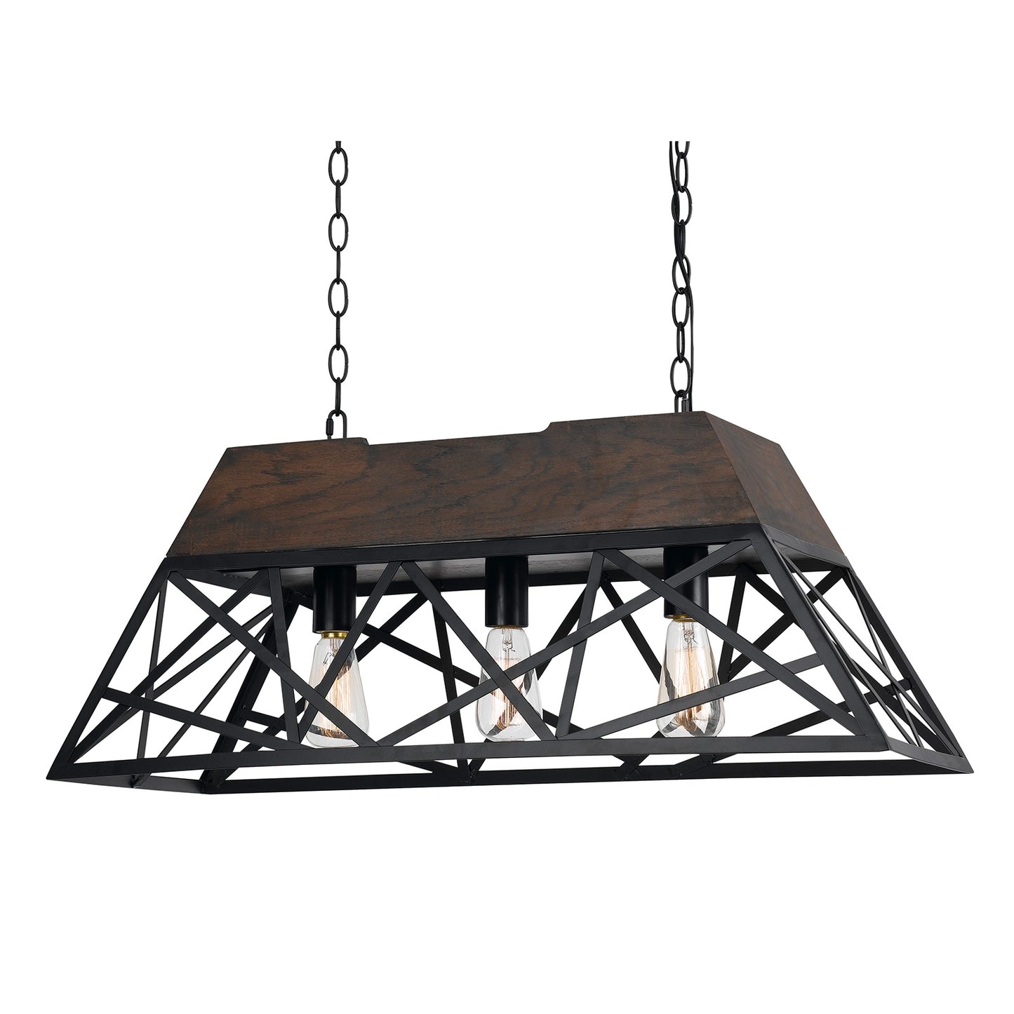 Cal Lighting FX-3585-3 60W X 3 Antonio Wood Chandelier-2