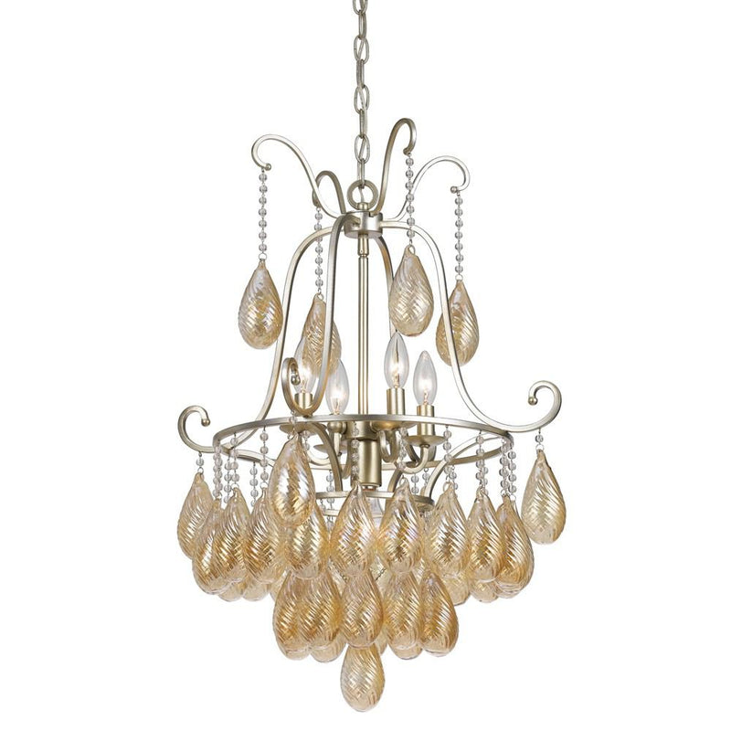 Cal Lighting FX-3591-5 60W X 5 Marion Glass Chandelier | Modishstore | Chandeliers