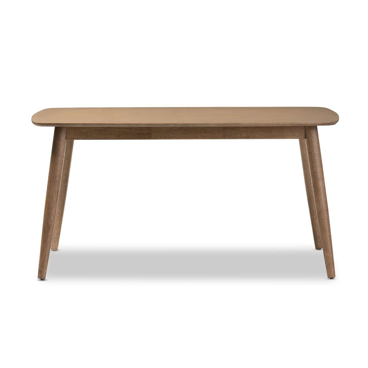 Baxton Studio Edna Mid-Century Modern French "Oak" Light Brown Finishing Wood Dining Table | Dining Tables | Modishstore - 2