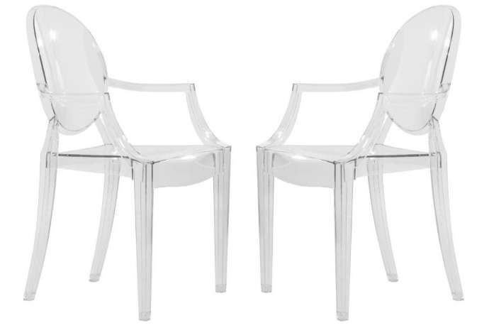 LeisureMod Carroll Modern Acrylic Chair, Set of 2 | Side Chairs | Modishstore