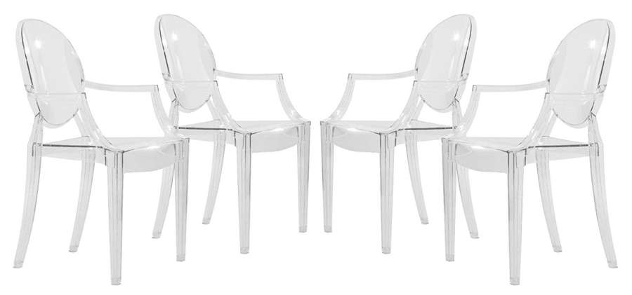 LeisureMod Carroll Modern Acrylic Chair, Set of 4 | Side Chairs | Modishstore
