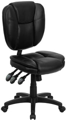 Flash Furniture Mid-Back Black Leather Multi-Functional Ergonomic Swivel Task Chair