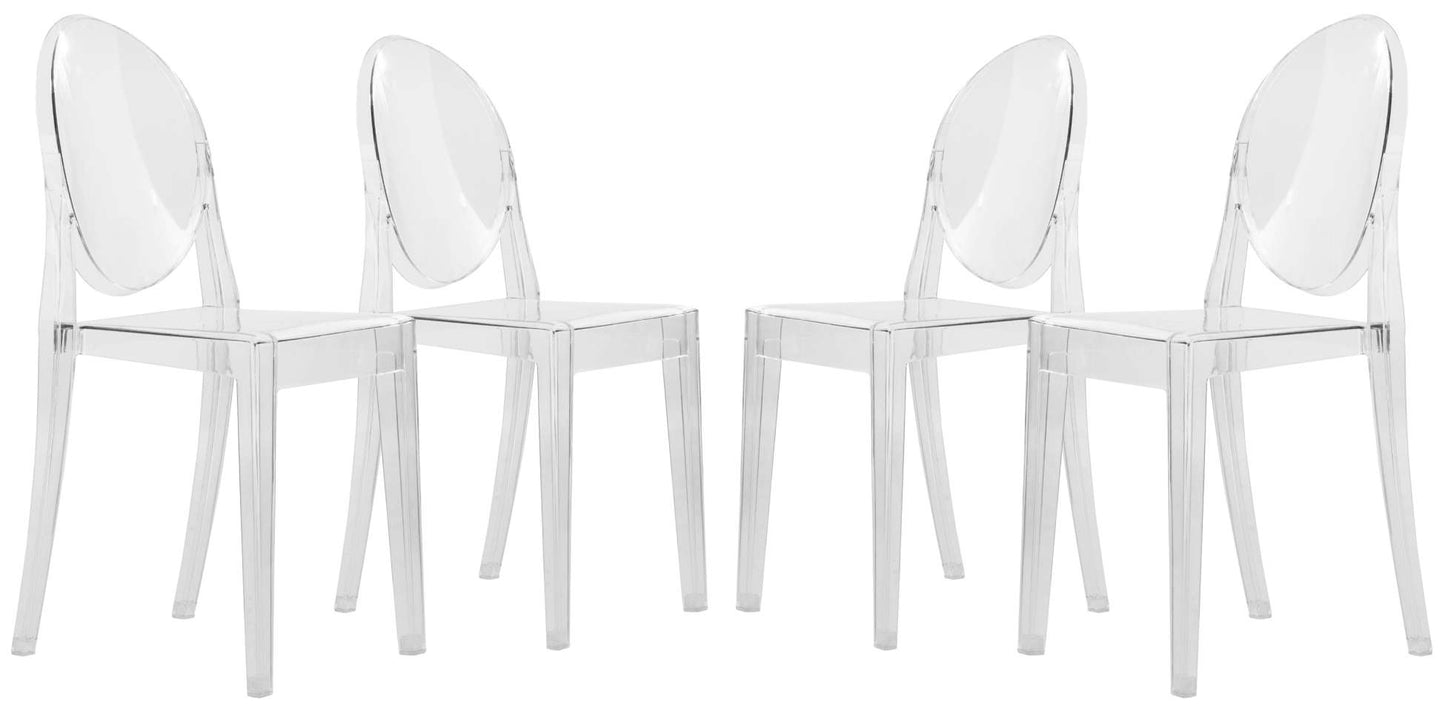 LeisureMod Marion Transparent Acrylic Modern Chair, Set of 4 | Dining Chairs | Modishstore