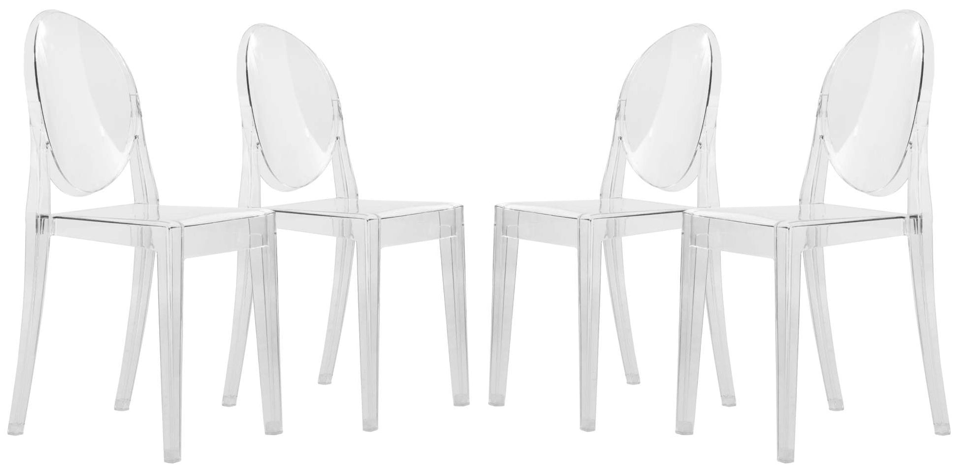 LeisureMod Marion Transparent Acrylic Modern Chair, Set of 4 | Dining Chairs | Modishstore