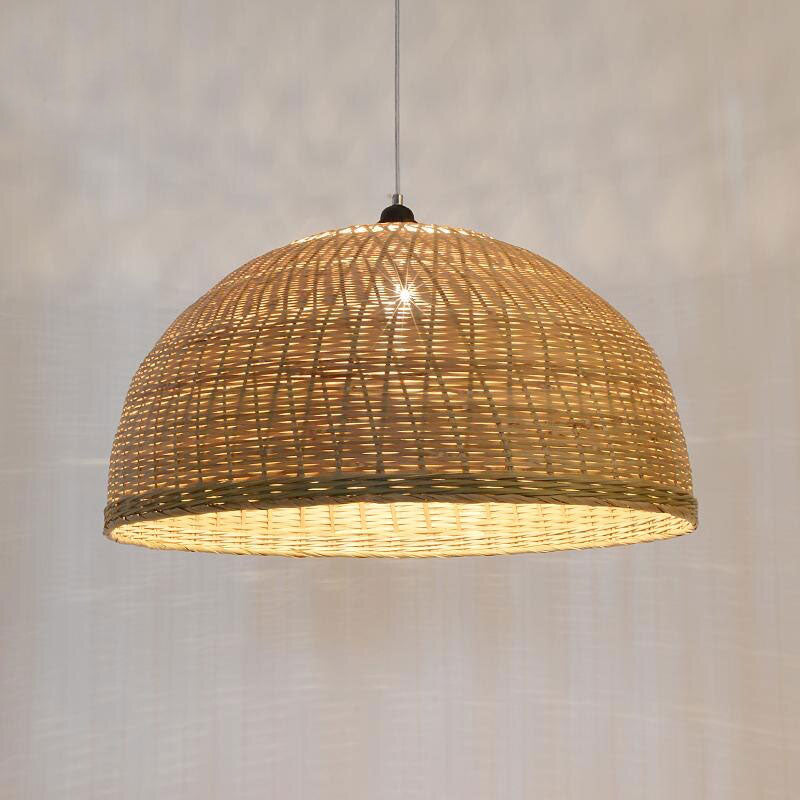 Bamboo Wicker Rattan Ripple Pendant Light By Artisan Living-6