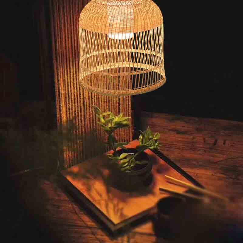 Bamboo Wicker Rattan Lampshade Birdcage Pendant Light By Artisan Livin ...