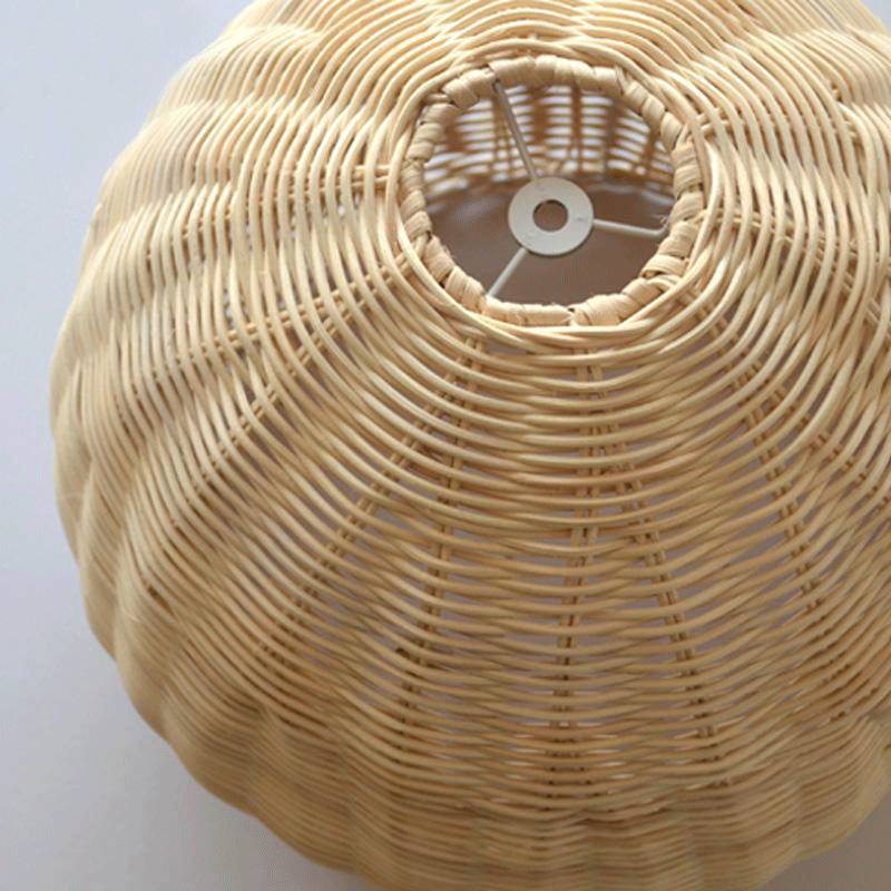 Wicker Rattan Round Basket Shade Pendant Light By Artisan Living-4