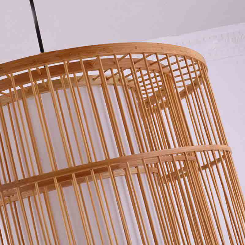 Round Bamboo Wicker Rattan Pendant Light By Artisan Living-4