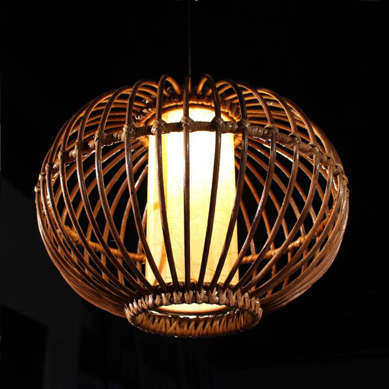 Wicker Rattan Lantern Shade Pendant Light By Artisan Living-3