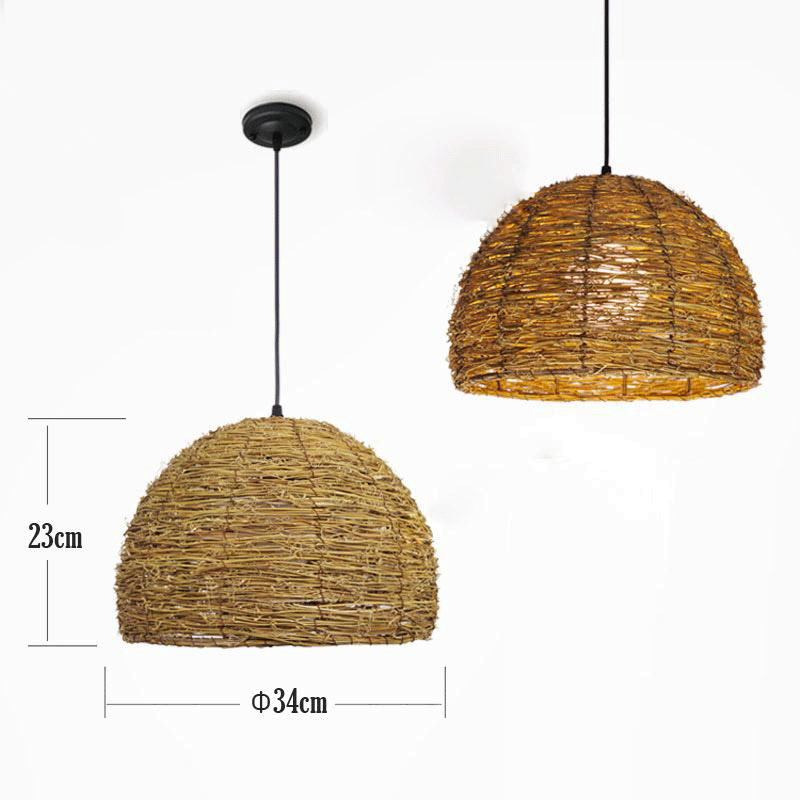 Wicker Rattan Lantern Lampshade Pendant Light By Artisan Living-4