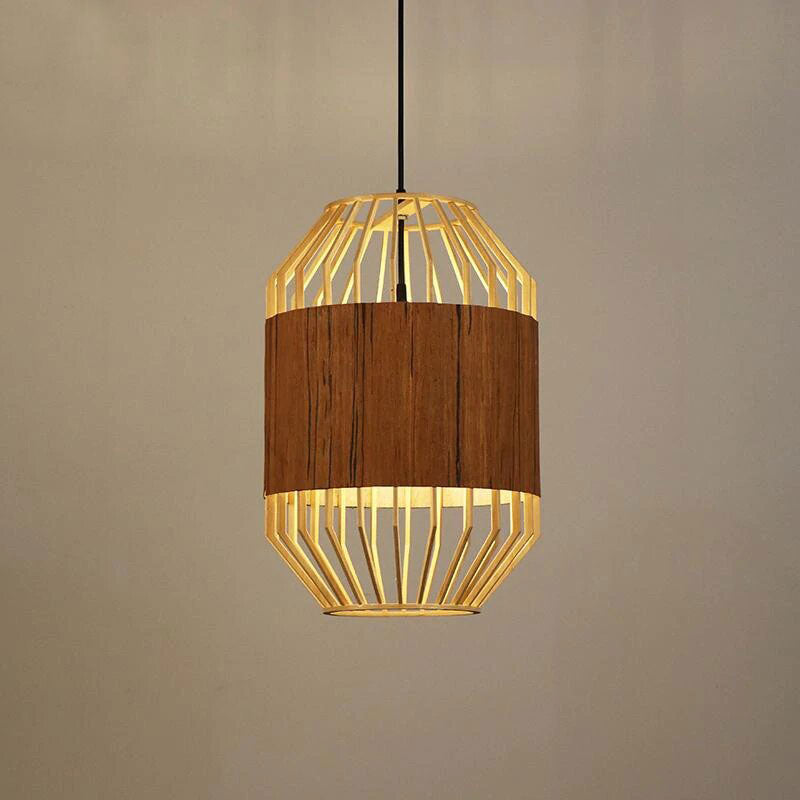 Bamboo Wicker Rattan Cage Shade Pendant Lights by Artisan Living-4