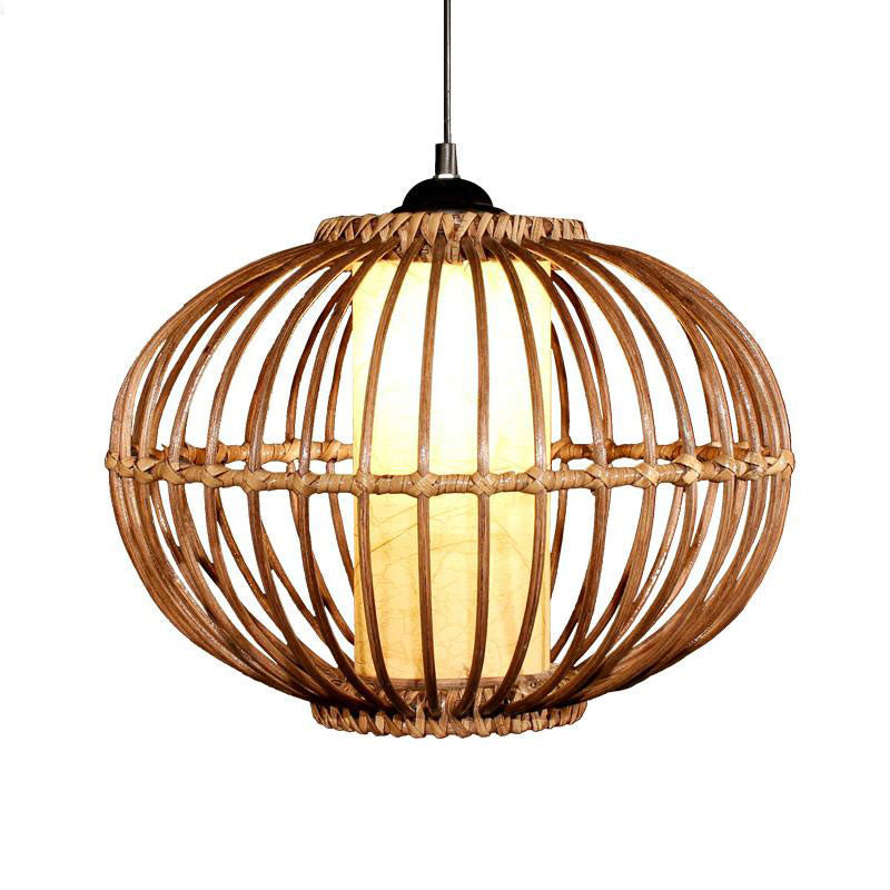 Wicker Rattan Lantern Shade Pendant Light By Artisan Living-6