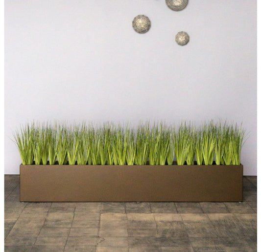 Gold Leaf Design Group Short Japanese Grass In Custom Rectangle Planter | Artificial Flora | Modishstore