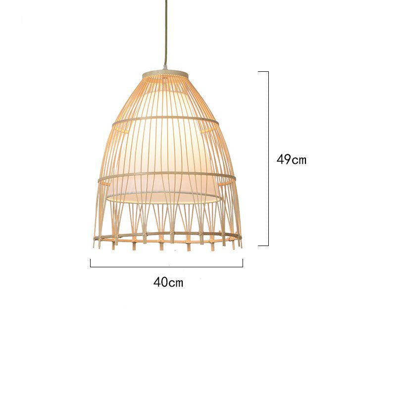 Bamboo Wicker Rattan Fabric Shade Braid Pendant Light By Artisan Living-7