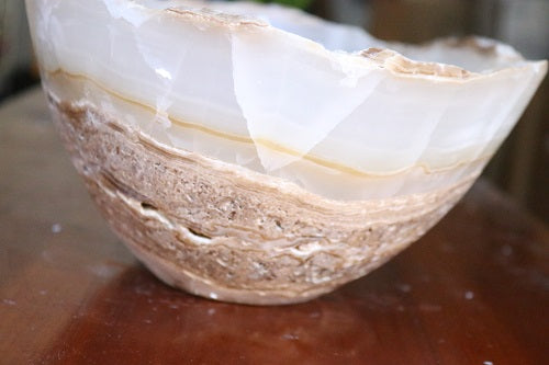 Raw Edge Natural Free Form Onyx Bowl-Small, Round-6