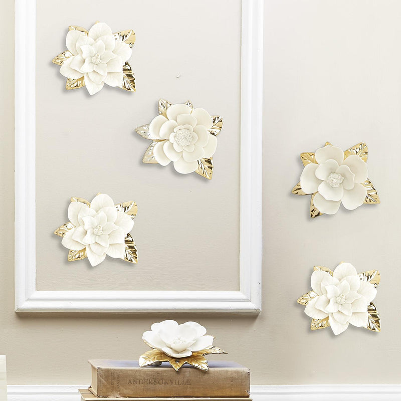 Flowerscape Wall Sculptures Set of 5 By Tozai Home | Sculptures | Modishstore - 1