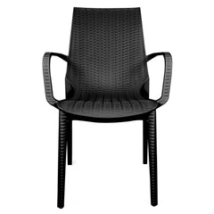 LeisureMod Kent Outdoor Dining Arm Chair