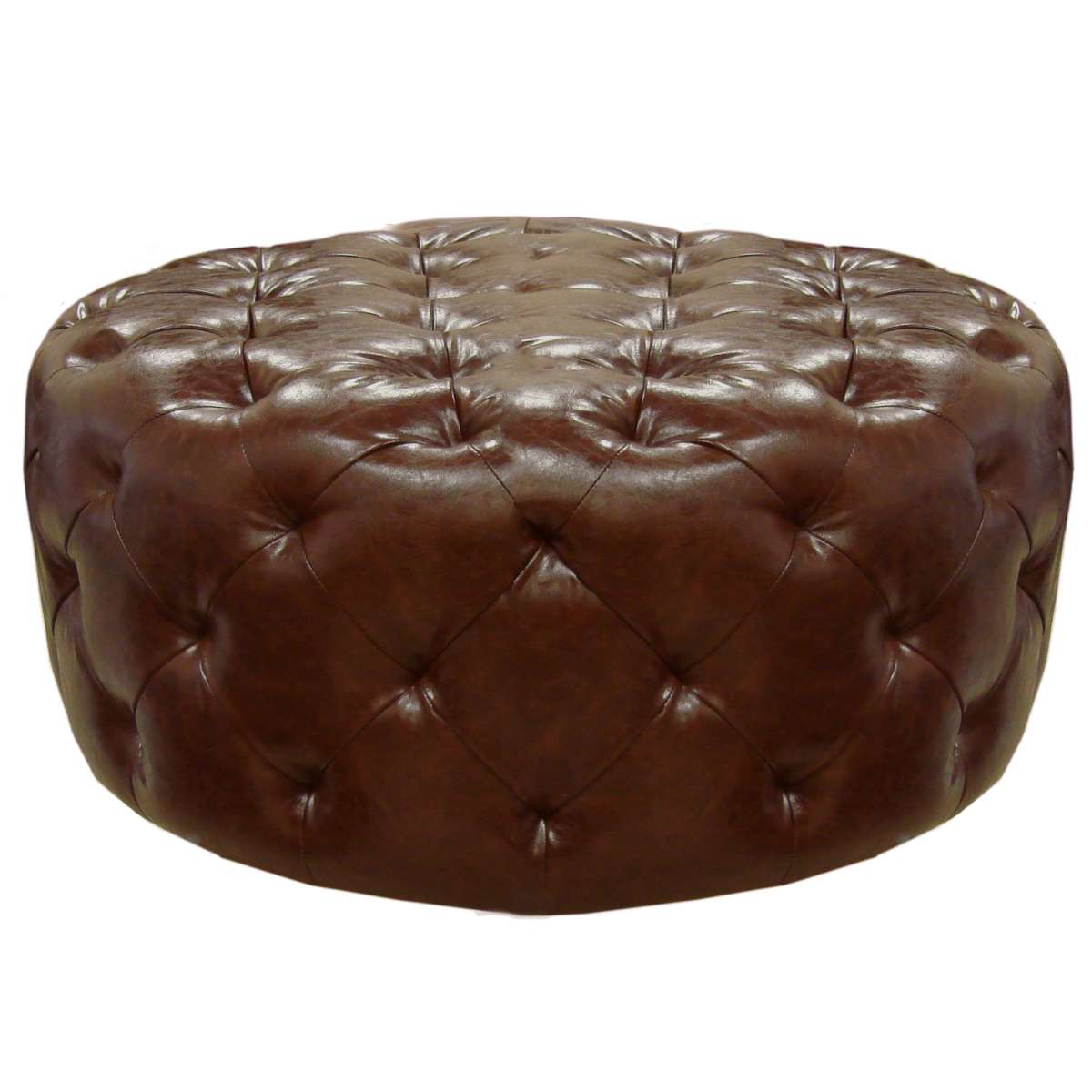 Victoria Ottoman In Brown Bonded Leather By Armen Living | Ottomans |  Modishstore  - 2