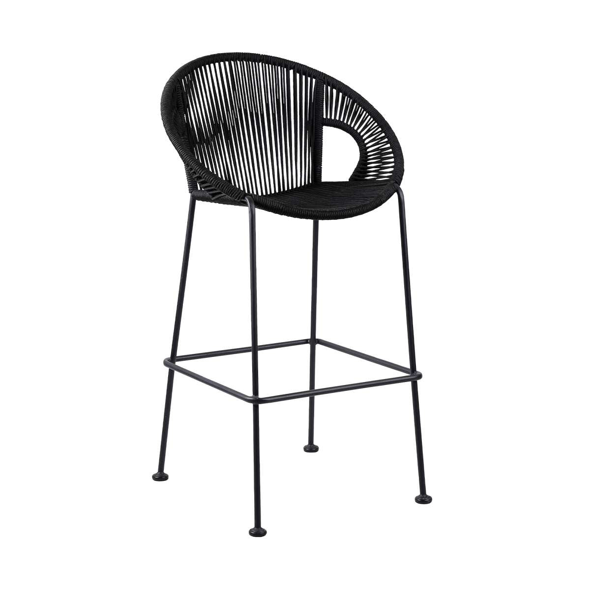 Acapulco 26" Indoor Outdoor Steel Bar Stool with Black Rope By Armen Living | Counter Stools |  Modishstore  - 2