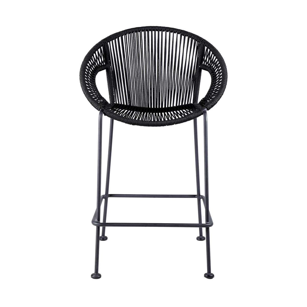 Acapulco 26" Indoor Outdoor Steel Bar Stool with Black Rope By Armen Living | Counter Stools |  Modishstore  - 3