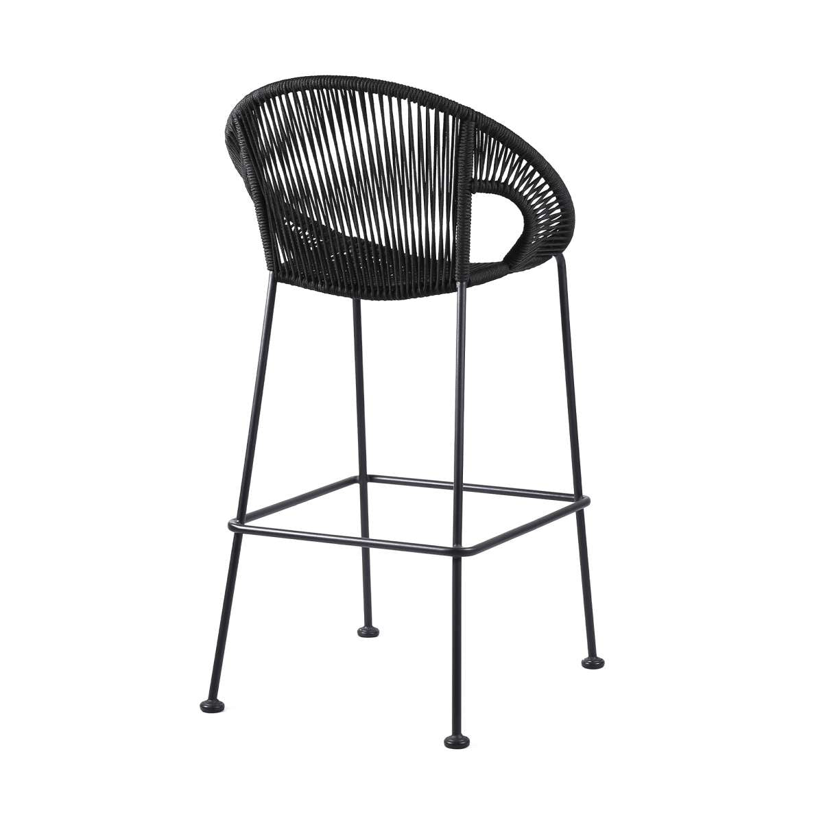 Acapulco 26" Indoor Outdoor Steel Bar Stool with Black Rope By Armen Living | Counter Stools |  Modishstore  - 4