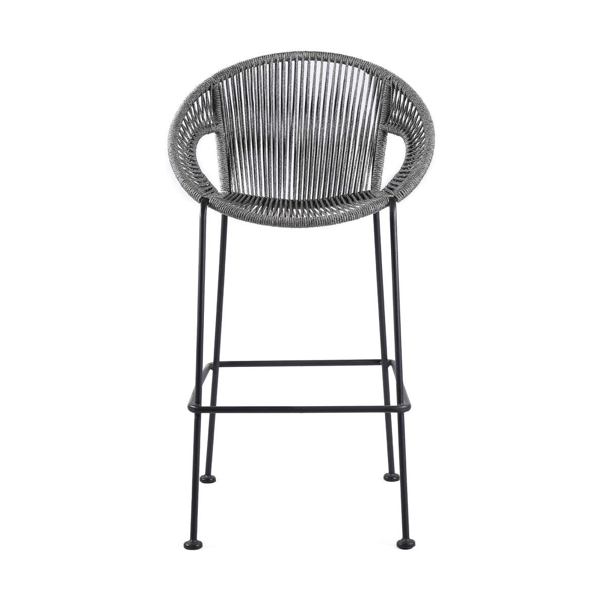 Acapulco 30" Indoor Outdoor Steel Bar Stool with Grey Rope By Armen Living | Bar Stools |  Modishstore  - 4