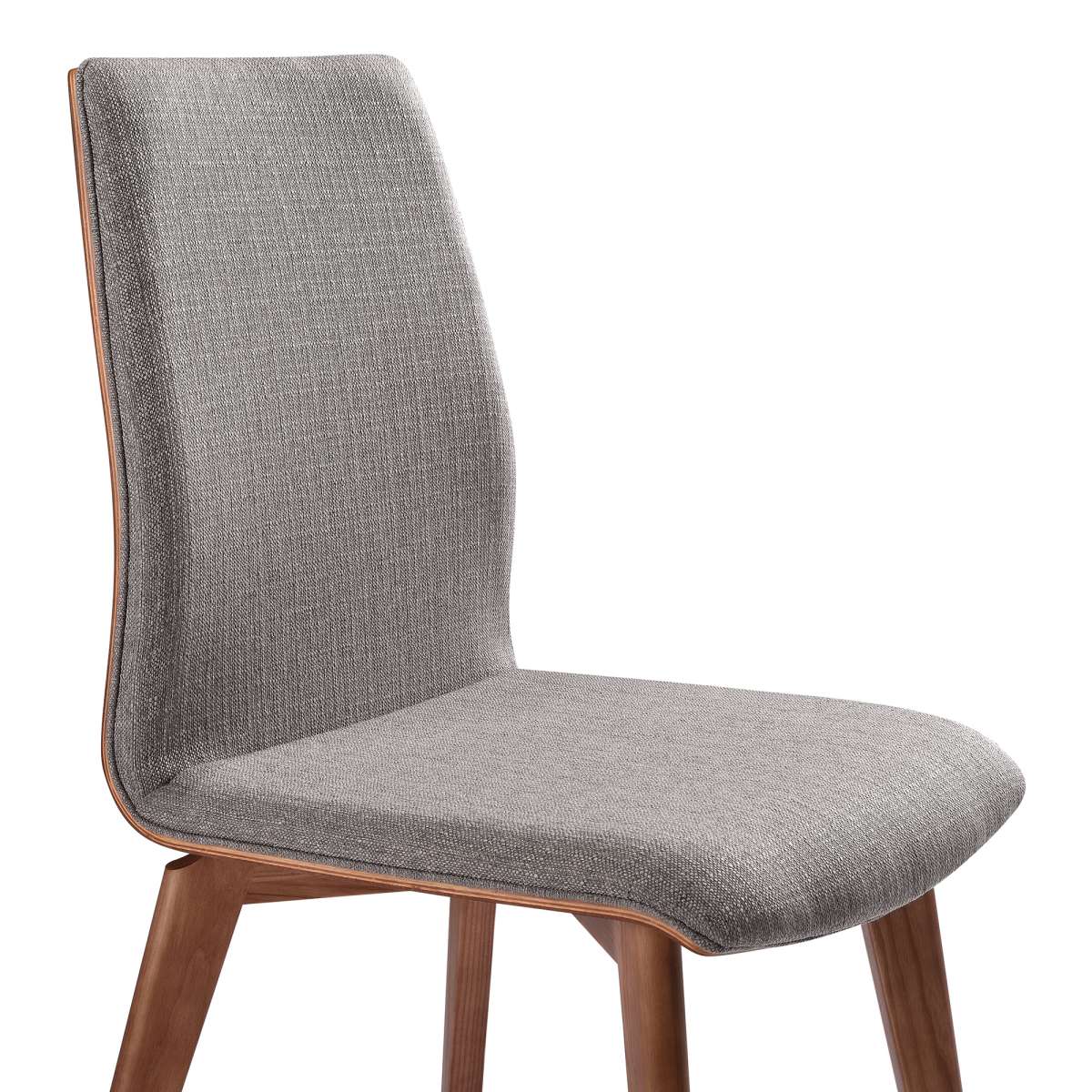 Archie Mid-Century Dining Chair in Walnut Finish and Gray Fabric - Set of 2 By Armen Living | Dining Chairs | Modishstore - 3