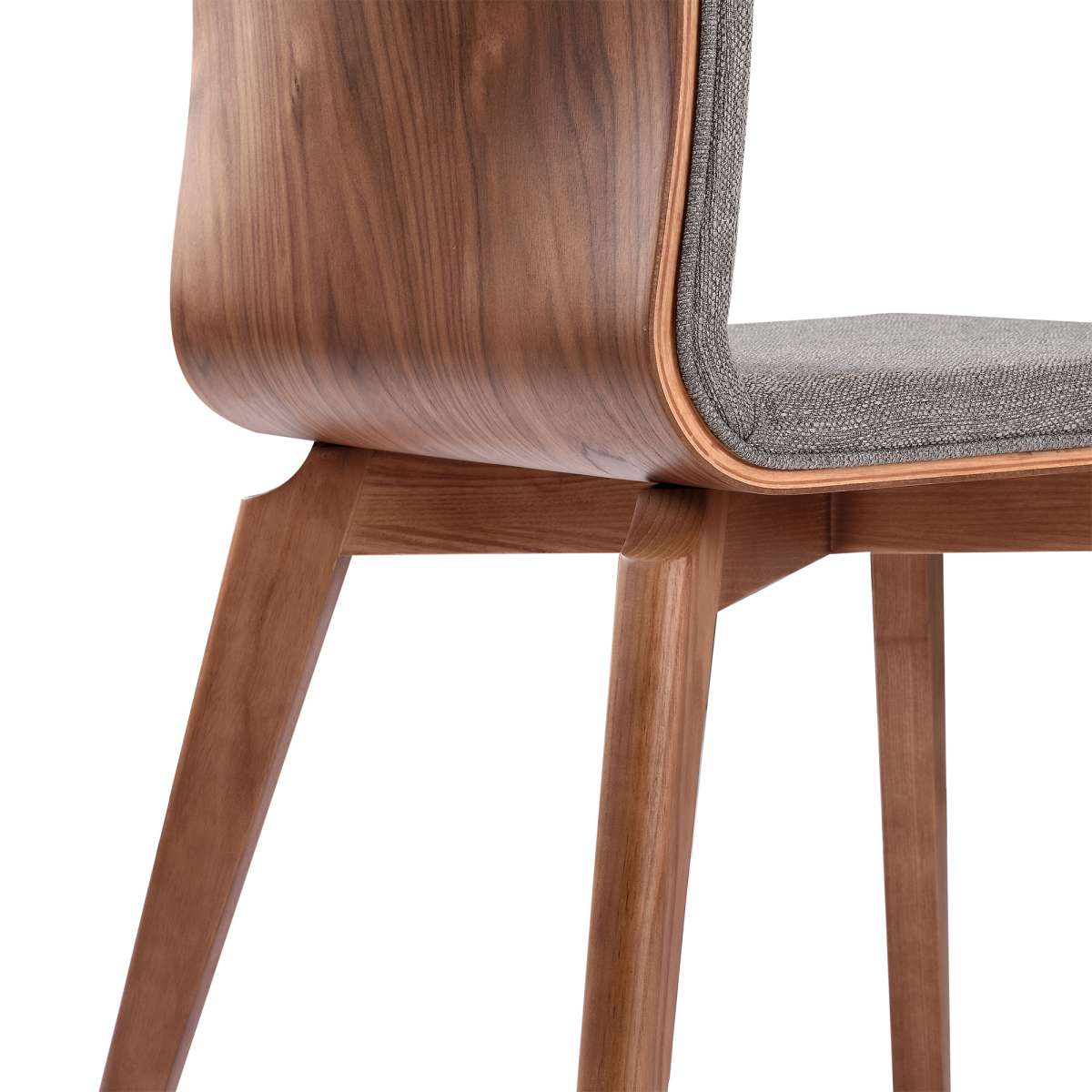 Archie Mid-Century Dining Chair in Walnut Finish and Gray Fabric - Set of 2 By Armen Living | Dining Chairs | Modishstore - 5