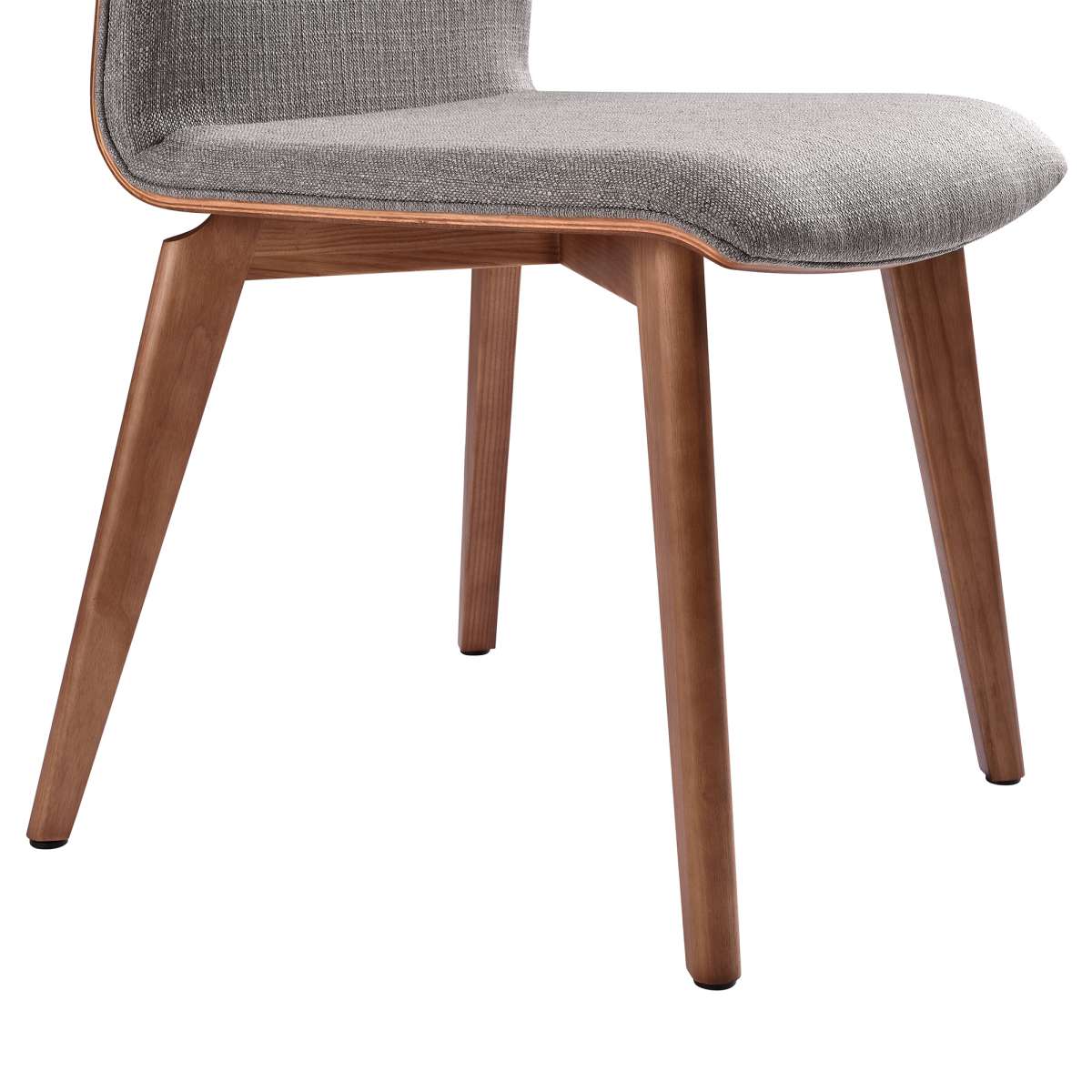 Archie Mid-Century Dining Chair in Walnut Finish and Gray Fabric - Set of 2 By Armen Living | Dining Chairs | Modishstore - 6