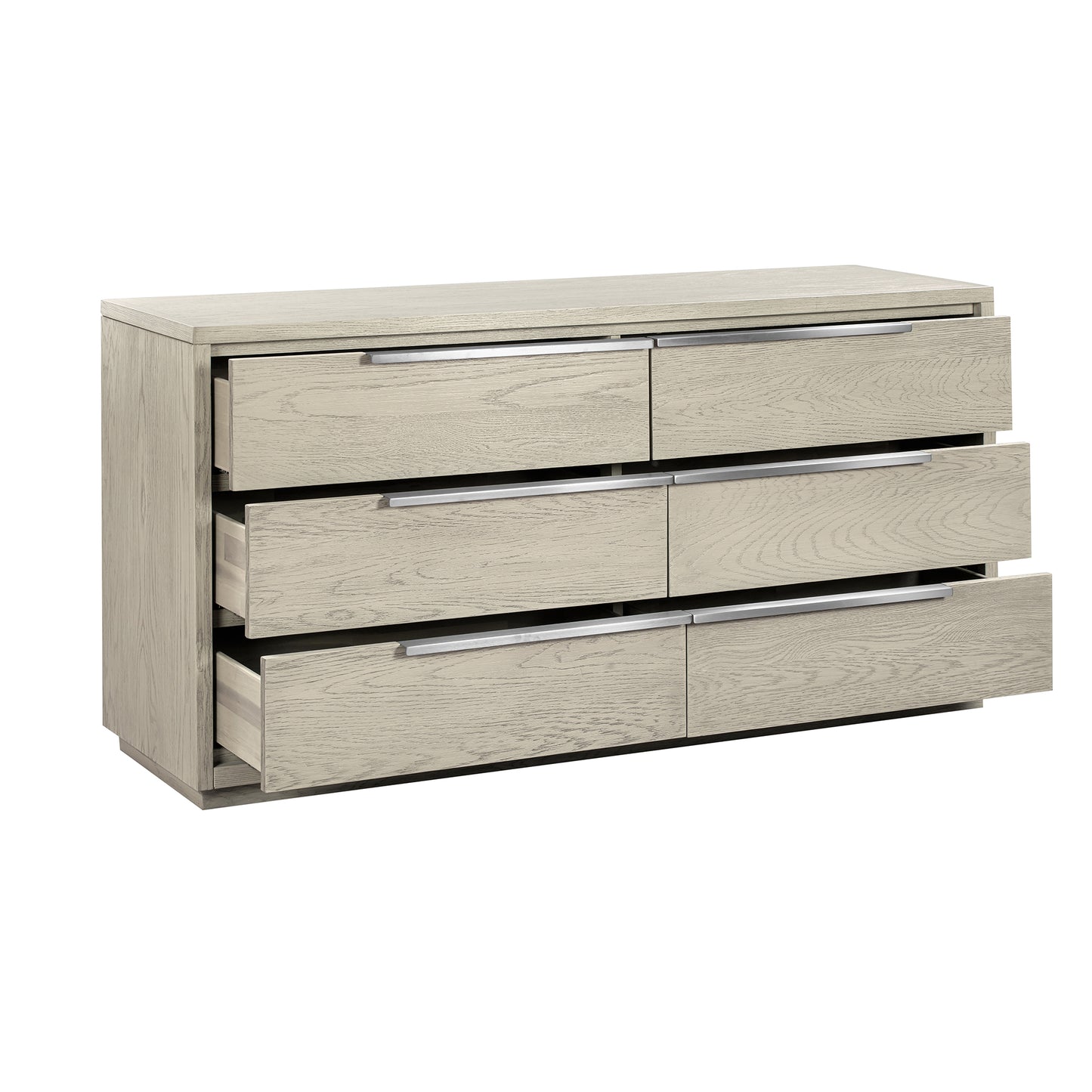 Abbey 6 Drawer Dresser in Grey Oak Wood By Armen Living | Dressers | Modishstore - 5