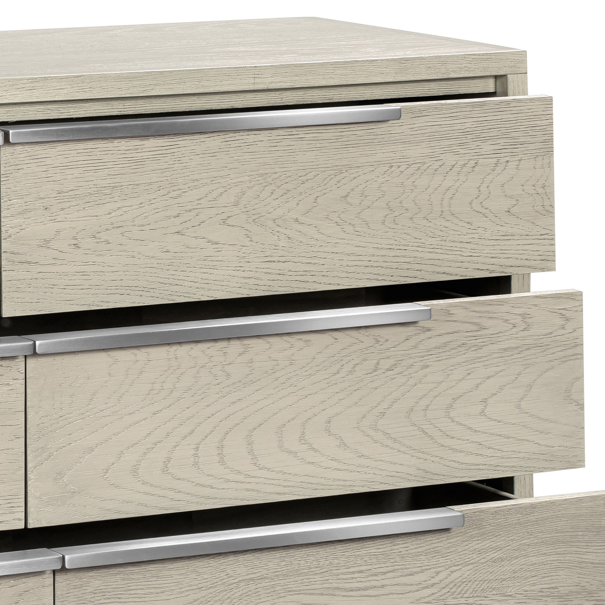 Abbey 6 Drawer Dresser in Grey Oak Wood By Armen Living | Dressers | Modishstore - 8