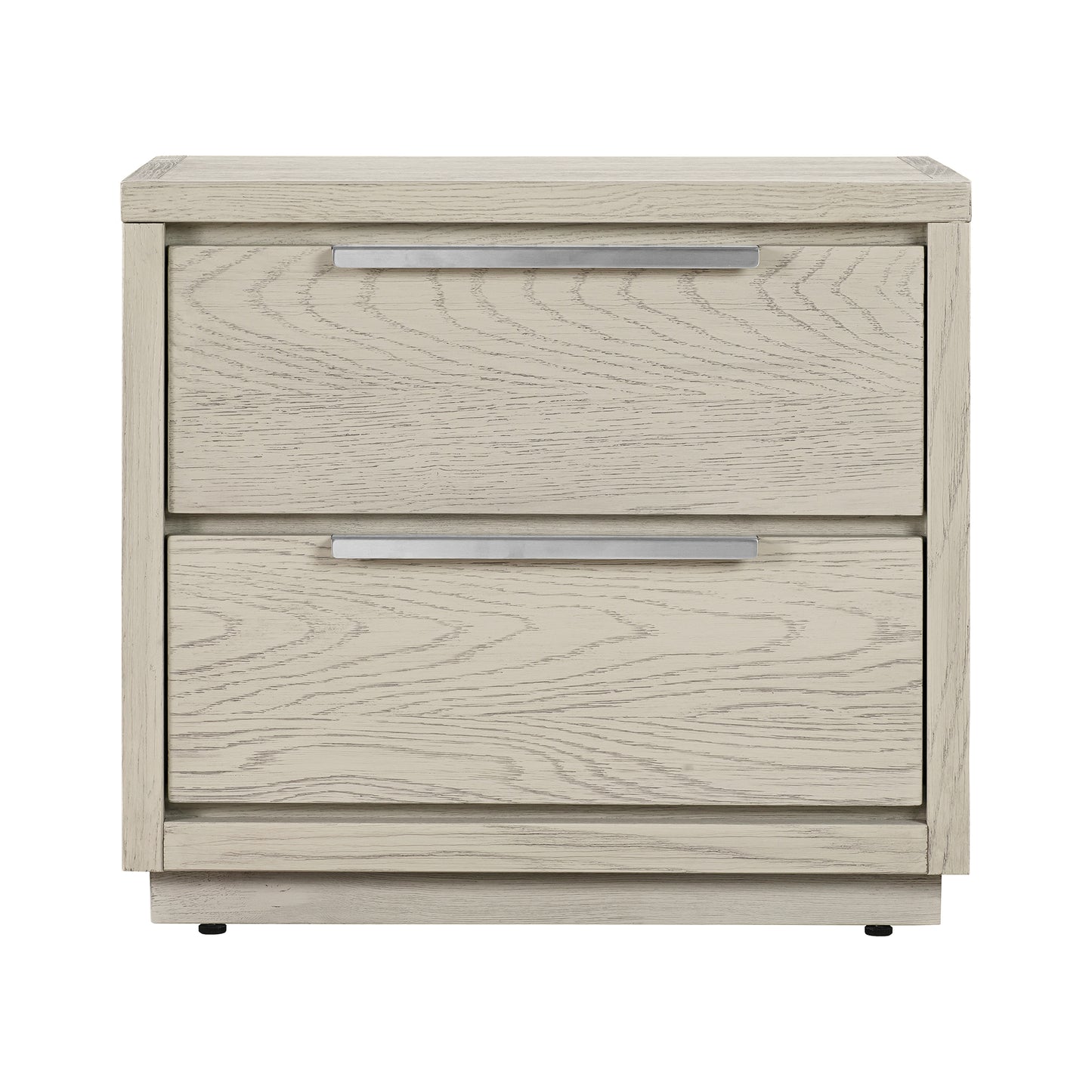 Abbey 2 Drawer Nightstand in Grey Oak Wood By Armen Living | Nightstands | Modishstore - 2