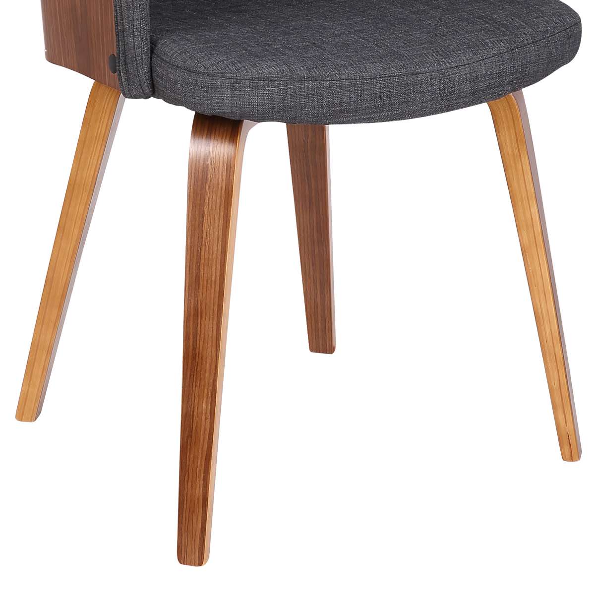 Alpine Mid-Century Dining Chair in Charcoal Fabric with Walnut Wood By Armen Living | Dining Chairs | Modishstore - 5