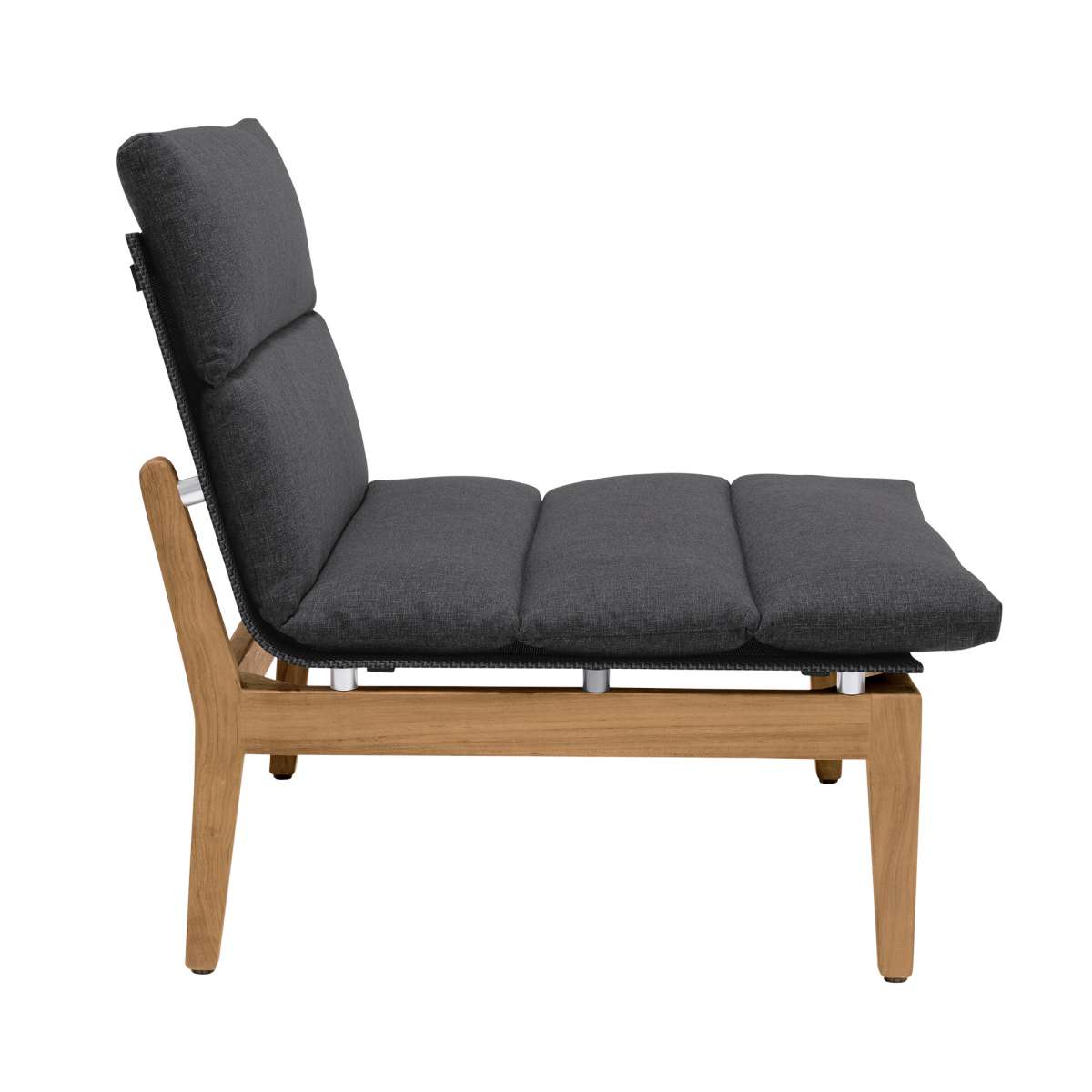 Arno Outdoor Modular Teak Wood Lounge Chair with Charcoal Olefin By Armen Living | Outdoor Chairs |  Modishstore  - 13