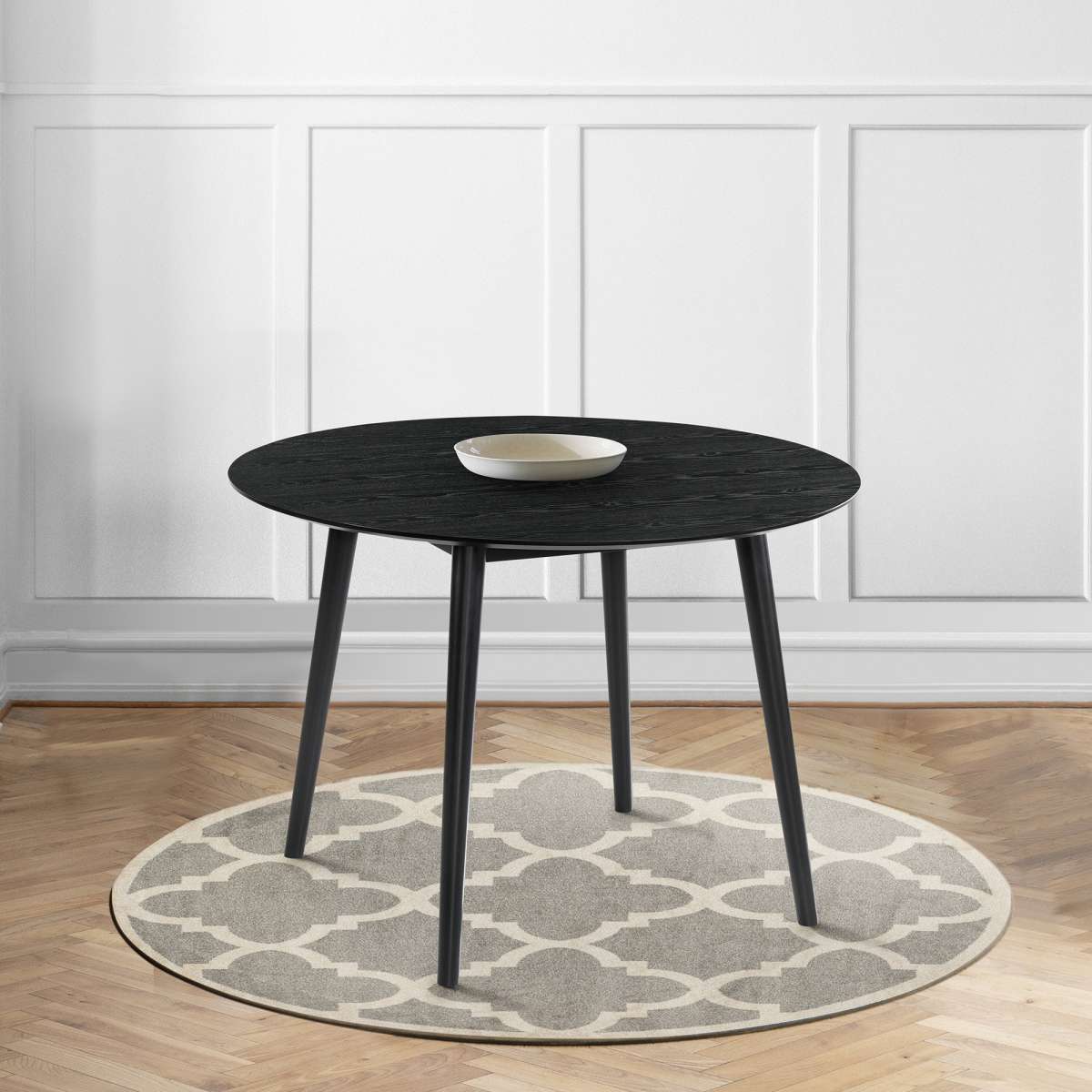 Arcadia 42" Round Dining Table in Black Wood By Armen Living | Dining Tables | Modishstore