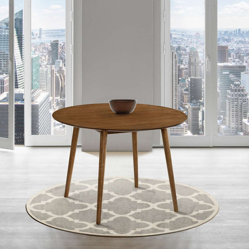 Arcadia 42" Round Dining Table in Walnut Wood By Armen Living | Dining Tables | Modishstore