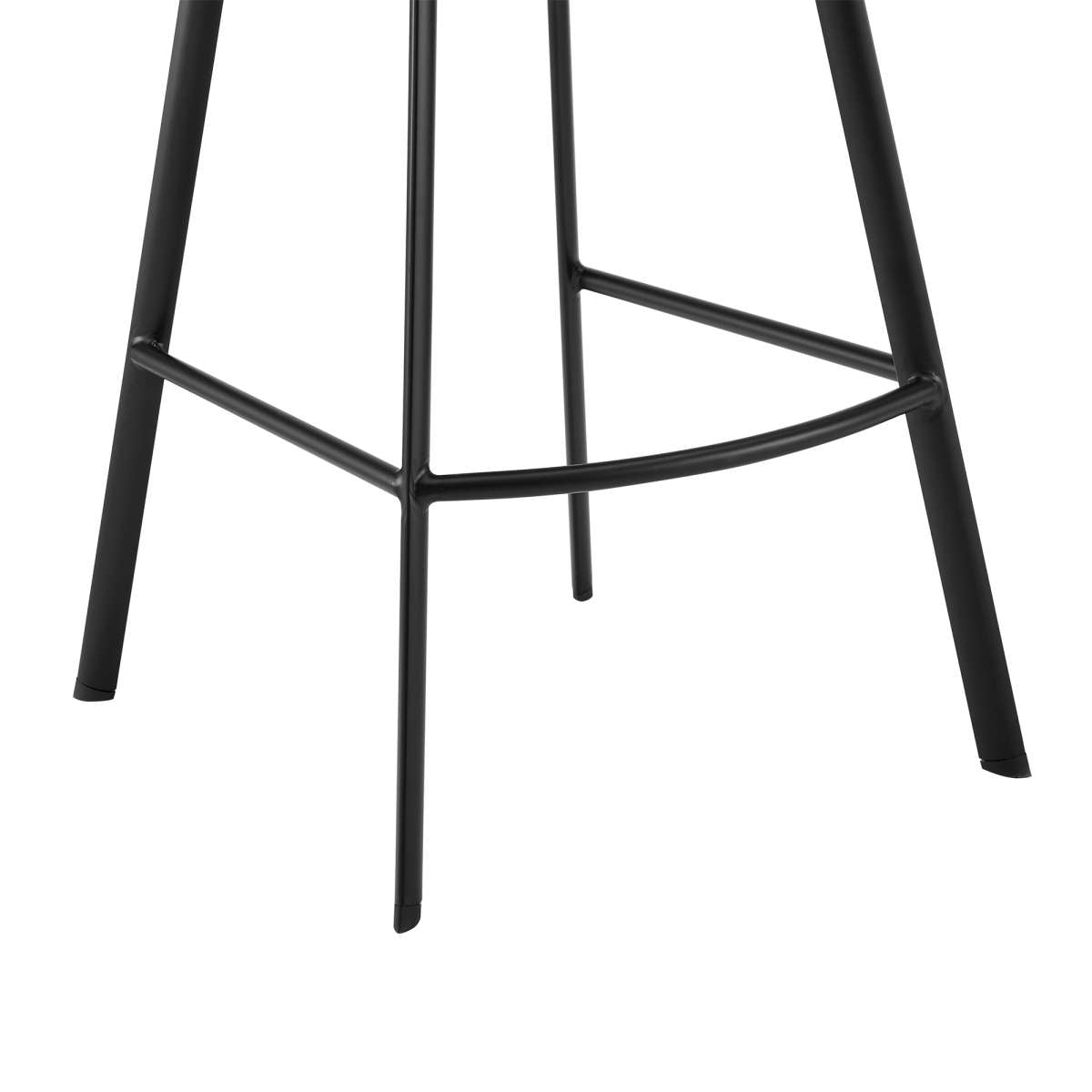 Aura Black Faux Leather and Black Metal Swivel 26" Counter Stool By Armen Living | Bar Stools | Modishstore - 7