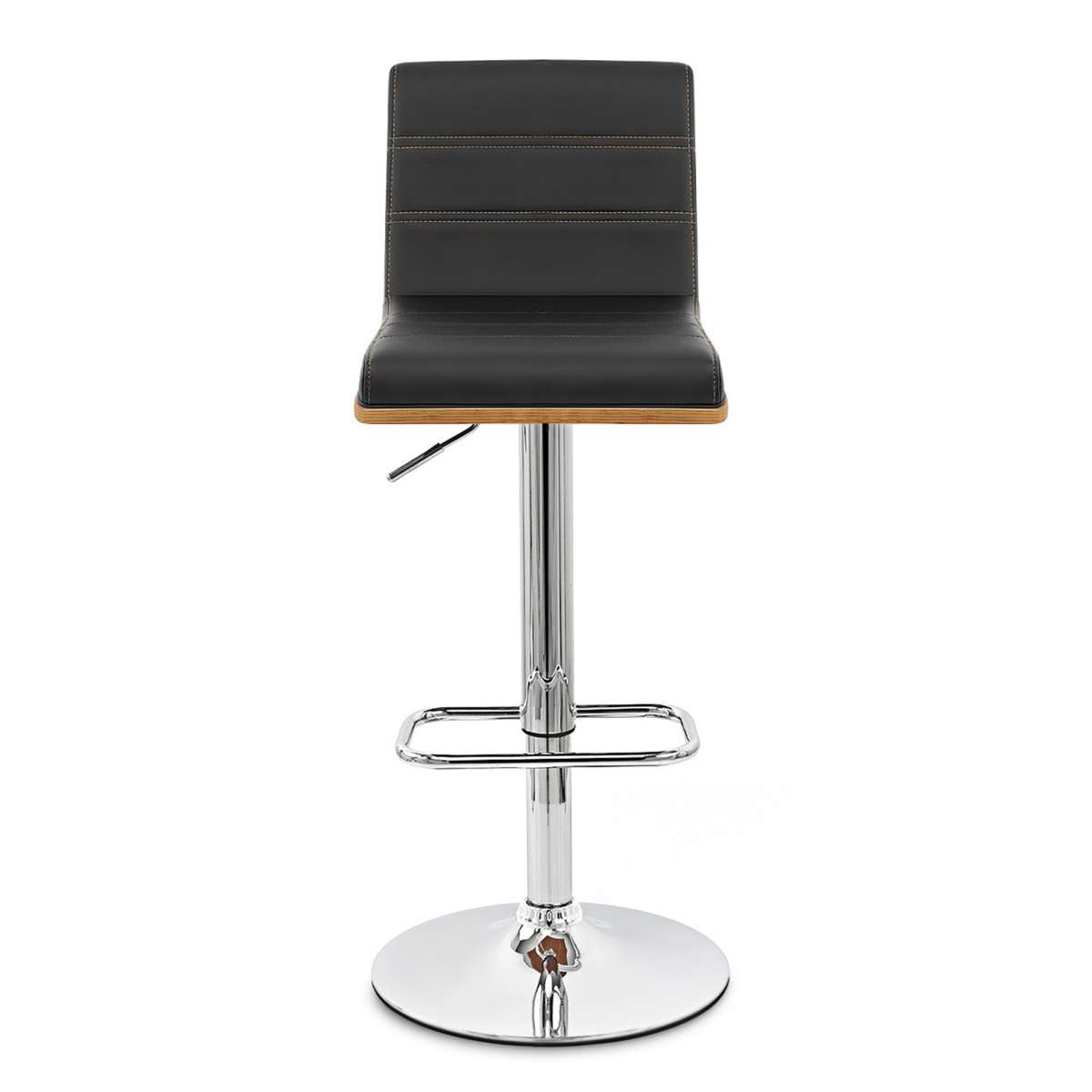 Aubrey Adjustable Height Swivel Bar Stool with Walnut Wood By Armen Living | Bar Stools | Modishstore - 3