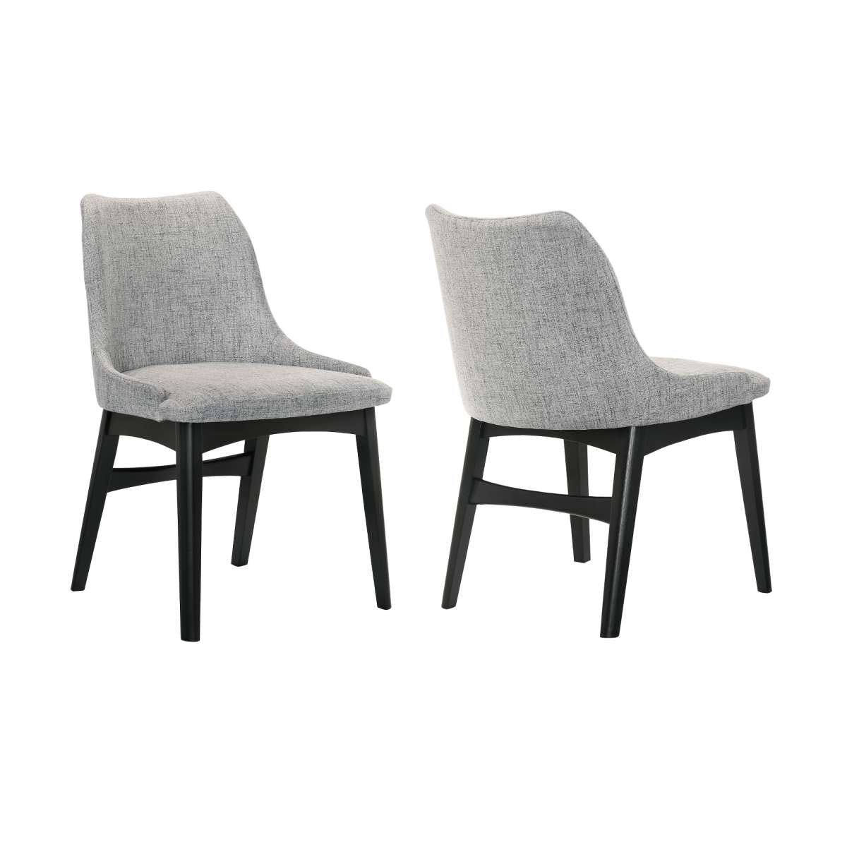 Azalea Gray Fabric and Black Wood Dining Side Chairs - Set of 2 By Armen Living | Side Chairs | Modishstore - 2